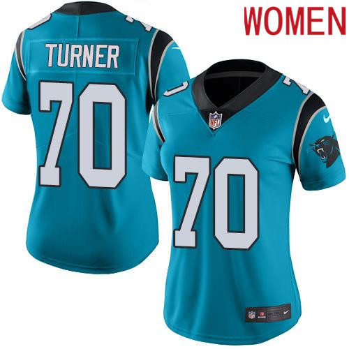 2019 Women Carolina Panthers #70 Turner blue Nike Vapor Untouchable Limited NFL Jersey